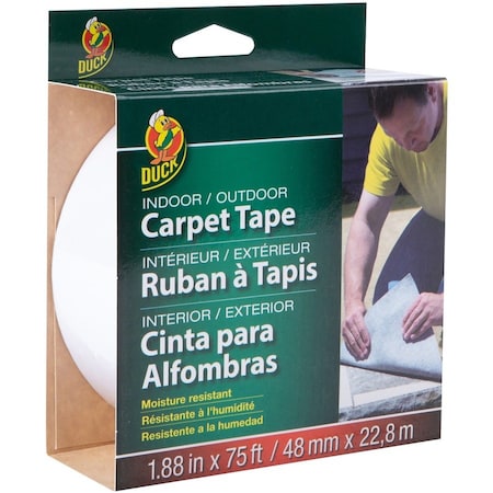 Duck Brand Carpet Tape, Indoor/Outdoor, White DUC286372